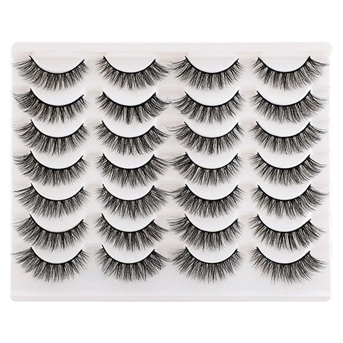 Newcally Lashes False Eyelashes Cat Eyes Wispy Natural Faux Mink Lashes