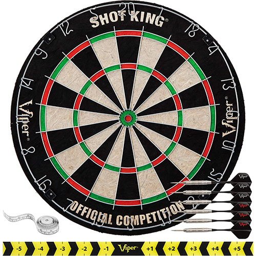 Viper by GLD Products Shot King Regulation Bristle Steel Tip Dartboard Set